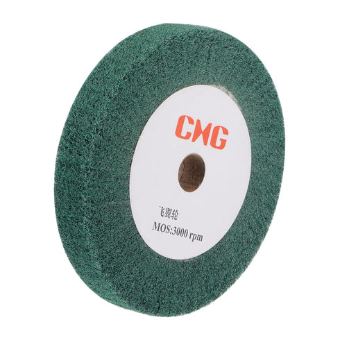 uxcell 150mm x 25mm 240 Grit Non-Woven Polishing Burnishing Wheel Nylon Wire Drawing Abrasive Flap Wheel for Stainless Steel Copper Green...