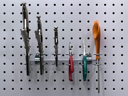 Triton Products Multi-Ring Tool Holder Pegboard Hook, 9 Inch, Silver, 2 Count...