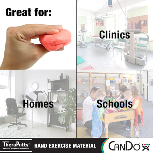 CanDo Theraputty Plus Hand Exercise Putty for Rehabilitation, Exercises, Hand Therapy, Hand Strengthening, Stress Relief - Red 3 oz Soft...