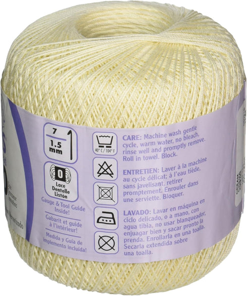 Aunt Lydia Crochet, Cotton Classic Size 10, Cream...