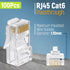 Everest Media Solutions RJ45 Cat6 Pass Through Connectors - Pack of 100 - EZ to Crimp Modular Plug for Solid or Stranded UTP Network Cable - Male ...