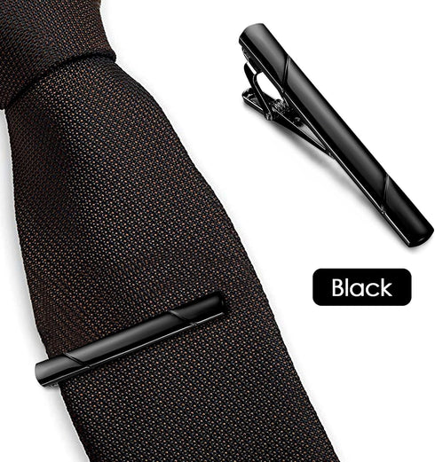 Roctee Men's Tie Clips, Neck Ties Necktie Tie Pins Clasp Tacks for Men with Gold Silver Black 3 Tone, Slim Tie Clip Accessories for Business Weddi...
