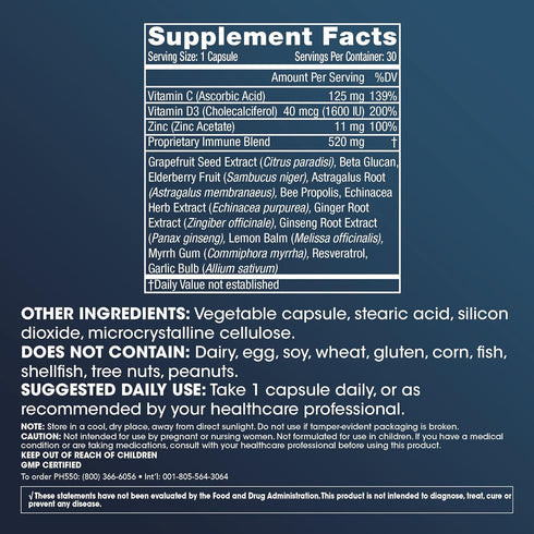 Super Immune Boost Pro (30 Capsules) by ProHealth - Vitamin D3, C, Zinc + Herbal Immunity Blend (Bee Propolis, Echinacea, Elderberry, Astragalus, ...