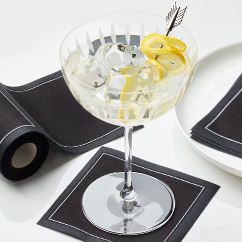 Cotton Cocktail Napkin - 4.3 x 4.3 in - 50 units per roll - Black...