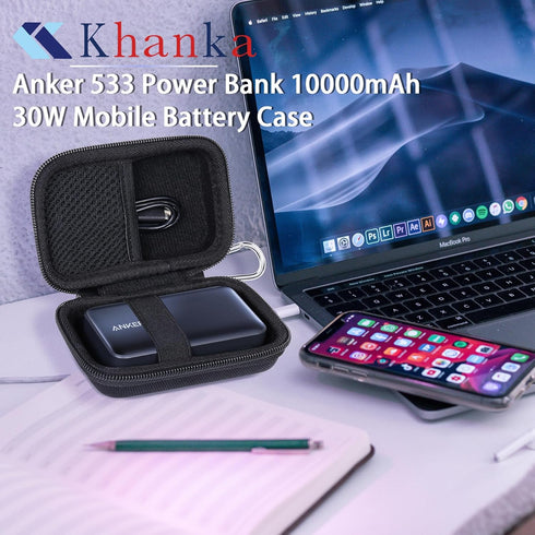 khanka Hard Travel Case for Anker 3-in-1 Fast Charging Charger with Built-in USB-C Cable/Anker 533 Power Bank/Anker Nano Power Bank,10000mAh Porta...