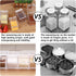 Seasoning Box Set, 4 Piece Clear Acrylic Spice Pots, Jars Condiment Containers with Cover and Spoon Seasoning Rack Storage Container Kitchen Cooki...