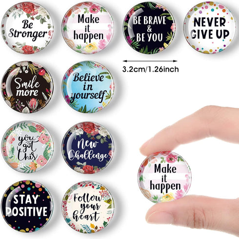 Weewooday 10 Pcs Inspirational Magnets for Fridge Refrigerator Locker Decor Accessories Motivational Glass Quote Fun Decorative Gifts for Cabinet ...
