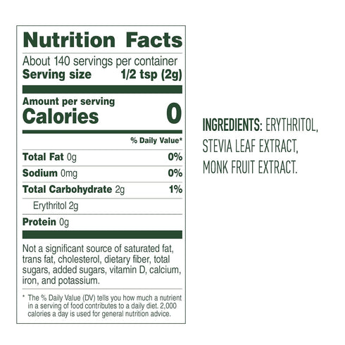 WHOLE EARTH Stevia & Monk Fruit Plant-Based Sweetener, 9.8 Ounce Jar...