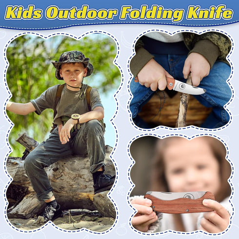 TIVOLI Kids Pocket Knife Folding Knife Safety Knife for Kids with Safe Rounded Camping Knife Designed for Children's Outdoor Camping with Hanging ...