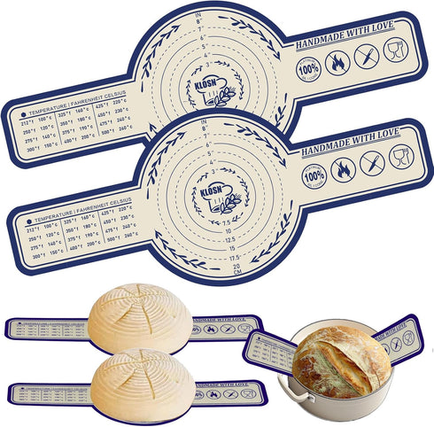 Large Silicone Bread Sling for Dutch Oven 2 Pcs, 10 inch Sourdough Bread Baking Mat,Bread Baking Supplies, 500°F Heat-resistant Sourdough Bread Sl...