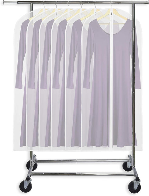 Simple Houseware 50-Inch Clear Garment Bags with Zipper for Suits, Dresses, Costumes, Uniforms - 6 Pack...
