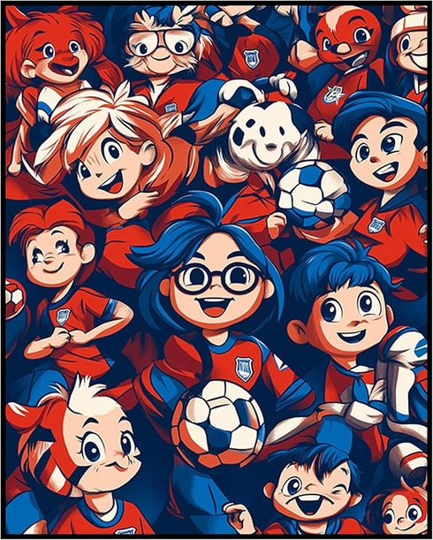 Posterizer 1 pcs-football club mascots in an animated style-Sports & Hobby Art Gifts for sports fans Decor for Home & Office- unframed wall art...