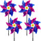 timecity 4 PCS Pinwheels Rose Red & Dark Blue Wind Spinners 9.5inch Sparkly Garden Pinwheel Reflective Windmills Scare Birds Animal Away Spinner f...