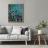 Posterizer 1 pcs-dainty wild pink flowers with blue background-Floral & Botanical Art-Abstract & Modern Art-Decor for Home & Office- UNFRAMED Wall...