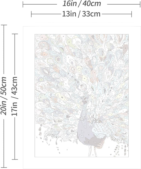 Slody Paint by Number for Adults Peacock Adult Paint by Number Kits on Rollded Canvas Colorful Animal Drawing Acrylic Beginner Paintwork DIY Craft...
