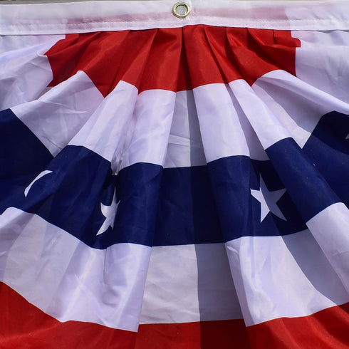 OZ American Bunting Flag, US Pleated Fan Bunting, Patriotic Banner, Fence Banner, Curtain Banner, 4th of July Flag-pack of 2...