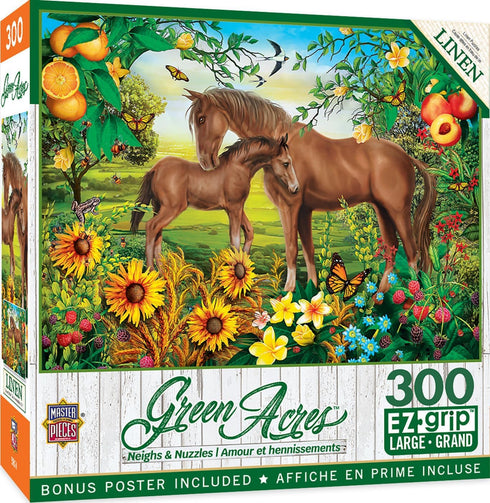 Masterpieces 300 Piece EZ Grip Jigsaw Puzzle - Neighs & Nuzzles - 18"x24"...