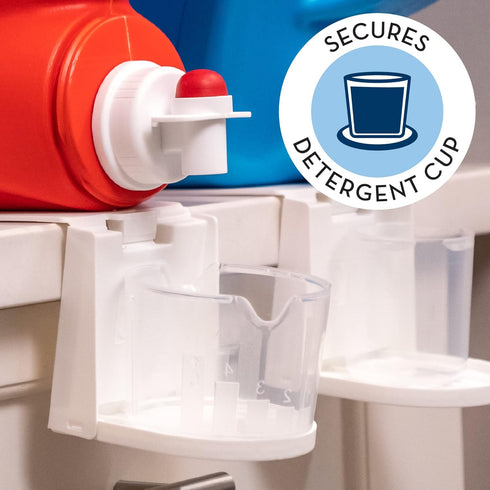 S&T INC. Laundry Detergent Cup Holder, Drip Tray Catcher for Laundry Detergent and Fabric Softener, Laundry Organizer, 2pk, White...