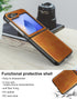 Foluu for Samsung Galaxy Z Flip 6 5G Case, Galaxy Z Flip 6 Leather Case, PU Leather + Hard PC Shell Ultra Thin Slim Durable Protective Phone Case ...
