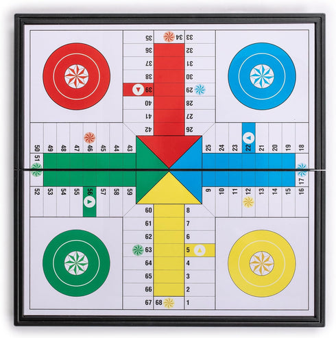 Yellow Mountain Imports Ludo Magnetic Folding Travel Board Game Set - 9.8 Inches - Portable Classic Strategy Game Set...