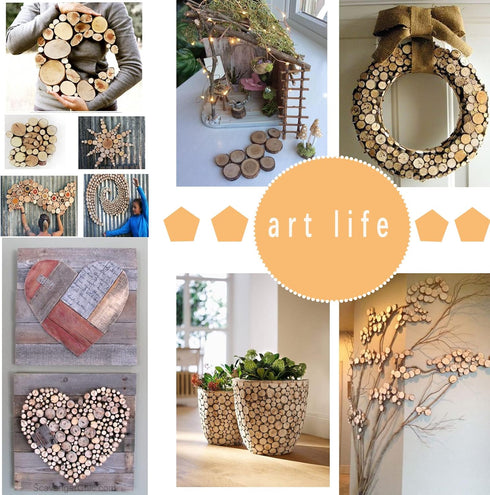 Small Wood Slices Crafts Cookies Log Rounds 100Pcs 1.5-2.5cm Rustic Wedding Centerpieces Ornaments DIY, Unfinished Natural Wood Pieces...