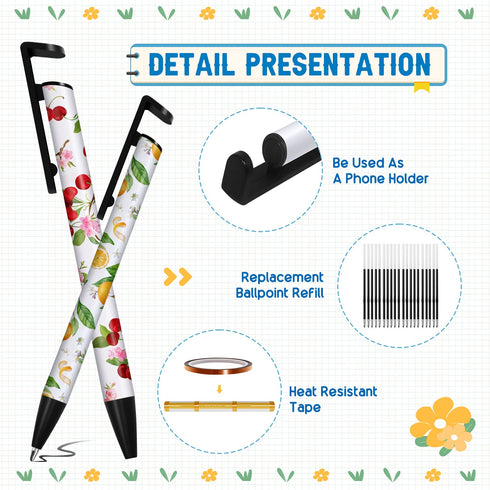 10 Pack Sublimation Pens blank, Heat Transfer Pen bulk with Heat Resistant Tape & Shrink Wrap & Replacement Ballpoint Refill for Sublimation DIY O...