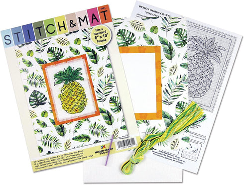 Design Works Crafts Pineapple, 3 x 4.5 Counted Cross Stitch Kit, Multicolor...