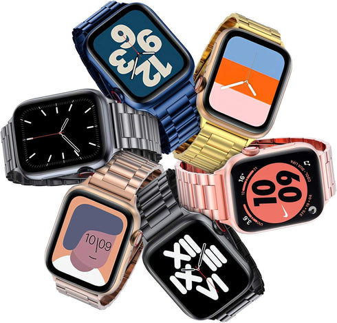 EPULY Metal Band Compatible with Apple Watch Bands for Men & Women 49mm 45mm 44mm 42mm 41mm 40mm 38mm, Business Stainless Steel Strap for iWatch B...