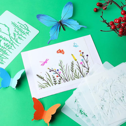 20 Pieces Wildflower Stencils for Painting Template Flower Stencils Wall Stencils Reusable Spring Stencils PET DIY Drawing Templates Stencils for ...