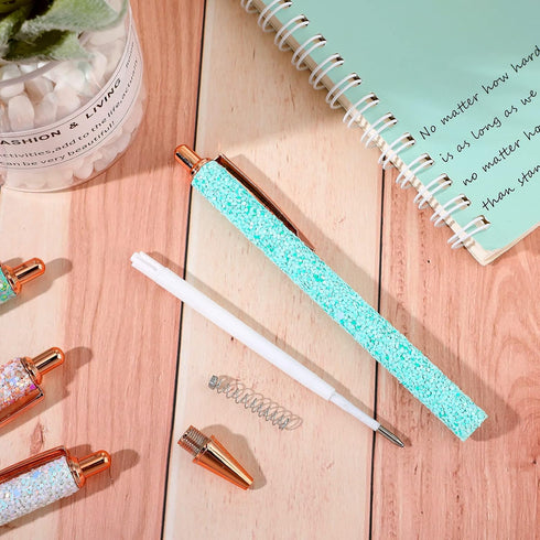 Handepo 20 Pcs Christmas Glitter Retractable Click Ball Pens Cute Pens for Journaling Fancy Pen for Women Metal Retractable Pen and 20 Pcs Replace...