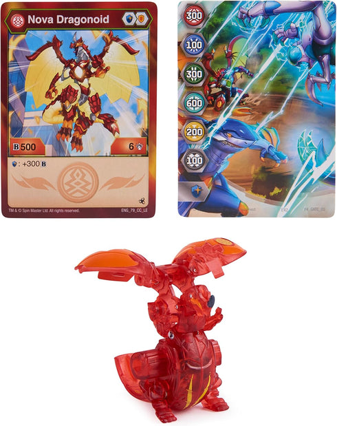 Bakugan Legends, Nova Bakugan, Dragonoid, Light Up Bakugan Action Figures, 1 Character Card and Metal Gate Card, Kids Toys for Boys Ages 6 and Up...
