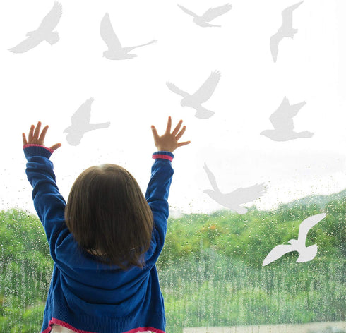 Boao Large Size Anti-Collision Window Clings - Translucent/Dusted Bird Deterrent for Doors, Windows & Glass...