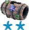 GSD Star-Fish Broken Barrel Decor Resin Betta Fish Tank Accessories Ornaments for Fish Cave Hide Tank Decorations, Broken Barrel x 1pc, Blue Star ...
