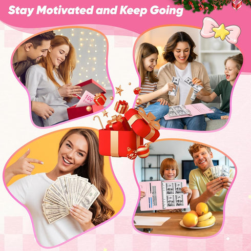 Huhuhero 100 Envelopes Money Saving Challenge, A5 Budget Binder with Cash Envelopes & 3 Budgeting Planner Trackers to Save $5,050, 10,400, 500, Mo...