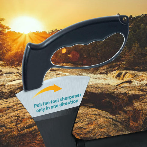Axe & Machete Knife Sharpener, Handheld Knife & Tool Sharpener, Professional Sharpening Ulu Knife Axe Hatchet Machete, Restore, Repairs & Hone Ser...