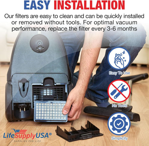Vacuum Filter Replacement + Exhaust HEPA Kit Compatible with Hoover T-Series WindTunnel Bagless Upright Vacuum Cleaners, # 303173001 and 303172002...