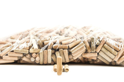 Berta, 5/16" x 1 1/2" (8 mm x 40 mm) Wooden Dowel Pins, Straight Dowel Rods Made of Hard Wood, Fluted Wood Dowel Plugs with Beveled Ends Tapered f...