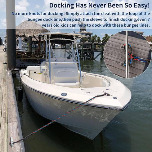 Botepon Boat Bungee Dock Lines, Boating Gifts for Men, Boat Accessories, Pontoon Accessories, Mooring Lines for Bass Boat, 4 Feet...