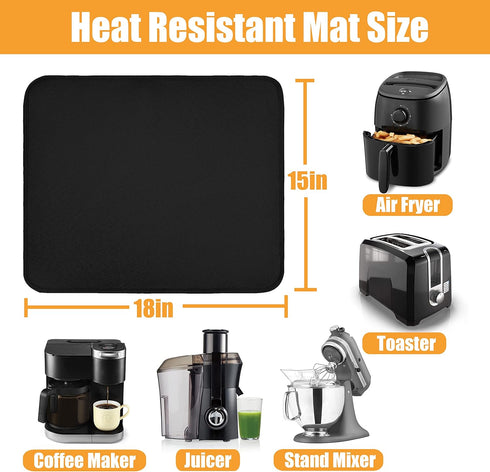 Heat Resistant Mats for Countertop - Firproof 15x18 in Heat Resistant Mats for Air Fryer - Kitchen Countertop Protector Hot Pad for Air Fryer, Cof...