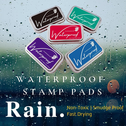Ink Pads for Rubber Stamps, Rubber Stamps Pads- Permanent, Waterproof, Stamp Pads for Card Making, Scrapbooking Supplies, Christmas Ink Stamps, Ha...