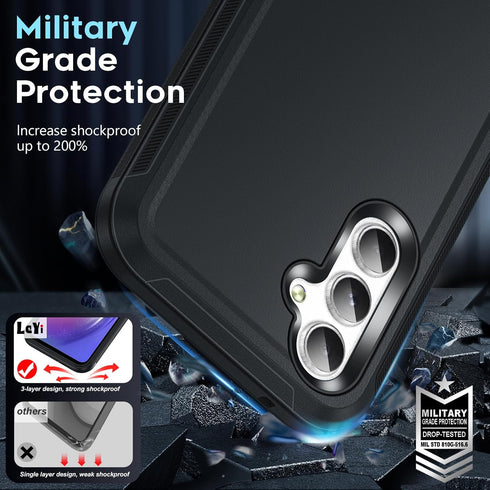 LeYi for Samsung Galaxy A54 5G Case: with 2 PCS Screen Protector, Heavy Duty 3 in 1 Samsung A54 5G Case, Military Grade Shockproof Phone Case Cove...