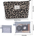 Leopard Print Makeup Bag for Purse Zipper Cosmetic Bag Large Capacity Canvas Makeup Bags Travel Cute Aesthetic Toiletry Bag Accessories Organizer,...