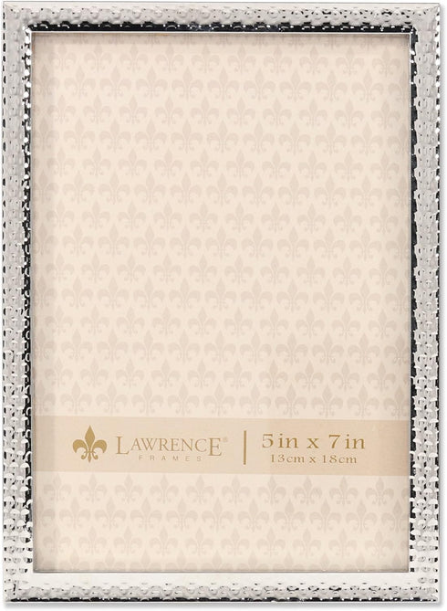 Lawrence Frames Metal Picture Frame with Hammer Effect, 5x7, Silver...