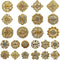 24 pcs Gold Rhinestone Brooch Crystal Brooch Wedding Invitation Cake Decoration Brooch Bouquet Kit Wholesale AMBR680...