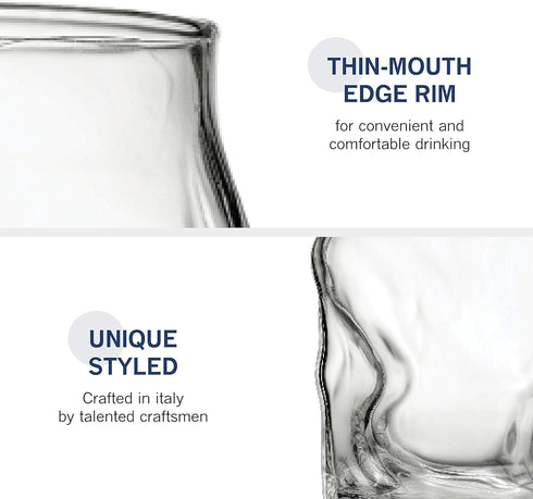 Bormioli Rocco Set Of 4 Sorgente Glasses, Crystal-clear Cocktail Glasses Barware, For Bourbon, Scotch, Water, Juice, Drinking Glasses Set, Made In...