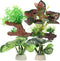 Aquarium Plastic Plants, Driftwood Betta Silk Plants, Silk Plants Aquarium Set Decor, Silk Aquarium Plants for Betta Fish (Green Red, 4pcs)...