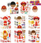 24 Sheets Firefighter Stickers for Kids, Make-a-face Fireman Stickers Sheets, Fireman Themed Sticker Party Favor Supplies Craft School Fire Educat...