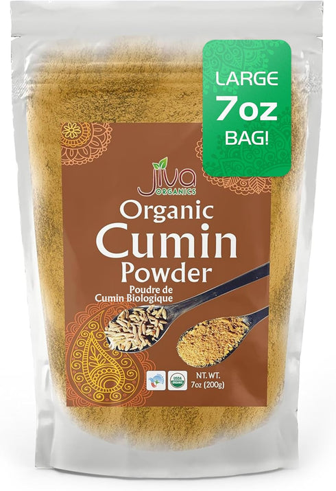 Jiva Organics Organic Ground Cumin Powder 7 ounce - 100% Pure & Non-GMO (Ground Cumin Seeds)...