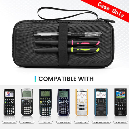 Graphing Calculator Case for Texas Instruments TI-84 Plus CE, Carrying Box Protective Case for TI-83 Plus CE Ti-85 Ti-89 Ti-82 Plus/C CE ,Hard EVA...