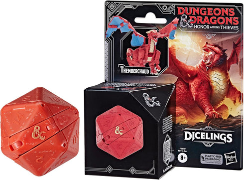 Dungeons & Dragons Honor Among Thieves D&D Dicelings Red Dragon Themberchaud Collectible, Monster Dice Converting Giant d20 Action Figures Role Pl...